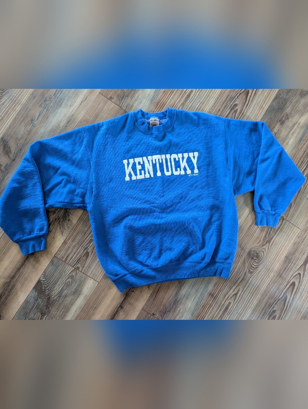 Vintage The Shirt Factory Super Cotton Blue White Kentucky Crew Neck Sweatshirt